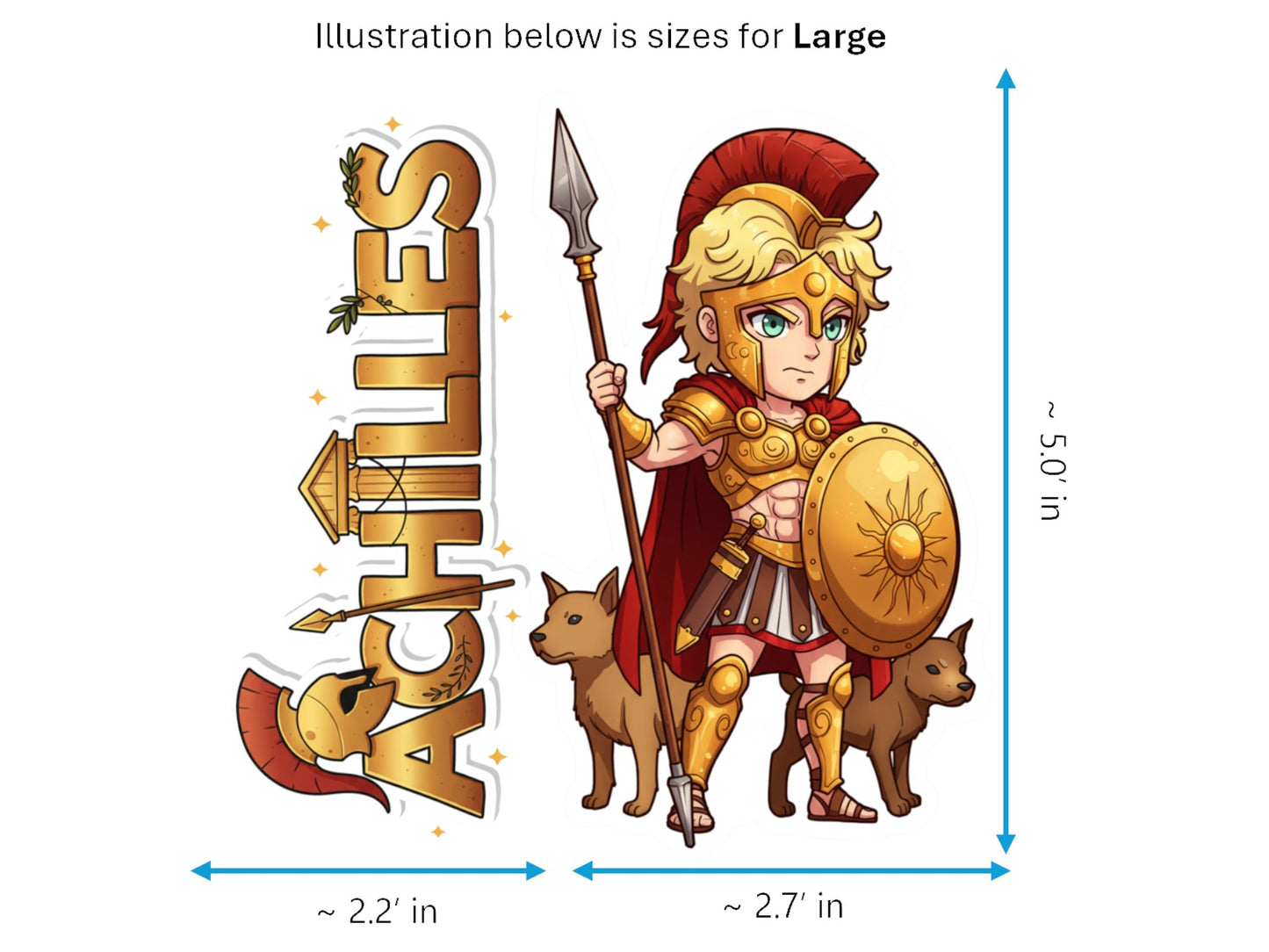 Achilles Sticker and Magnet – Pēleidēs Mythkins™ – Greek Hero of Strength and Valor | Waterproof & UV-Proof