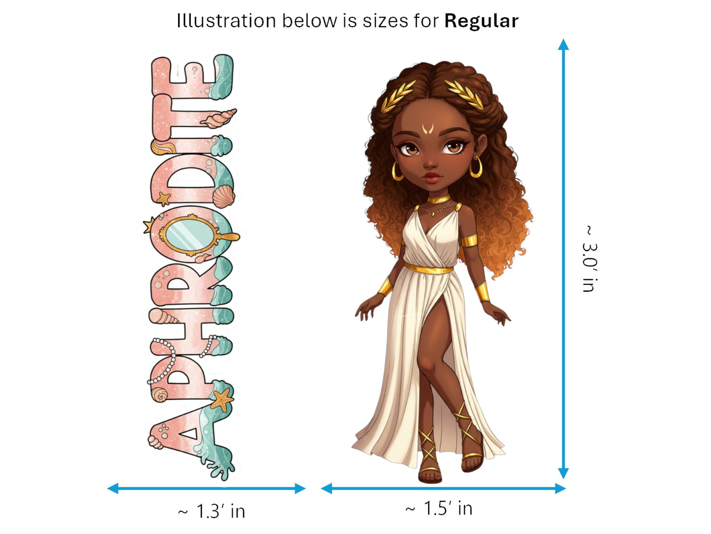 Aphrodite Sticker and Magnet – Kypris Mythkins™ – Greek Goddess of Love and Beauty | Waterproof & UV-Proof