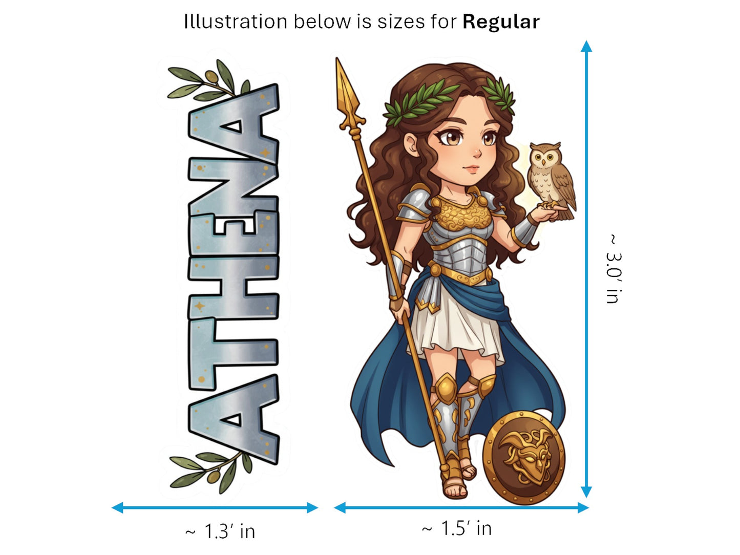Athena Sticker and Magnet – Pallas Mythkins™ – Greek Goddess of Wisdom and Strategy | Waterproof & UV-Proof