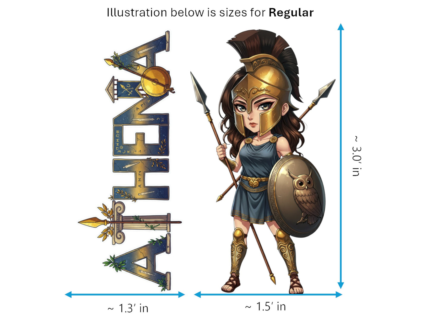 Athena Sticker and Magnet – Promachos Mythkins™ – Greek Goddess of Wisdom and Strategy | Waterproof & UV-Proof