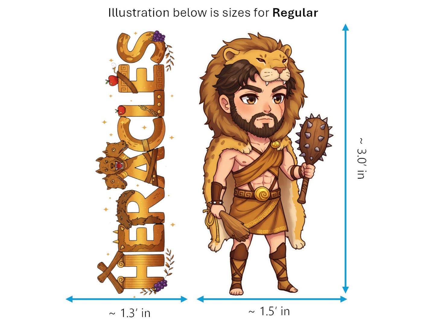 Heracles Sticker and Magnet – Kallinikos Mythkins™ – Greatest Greek Hero | Waterproof & UV-Proof