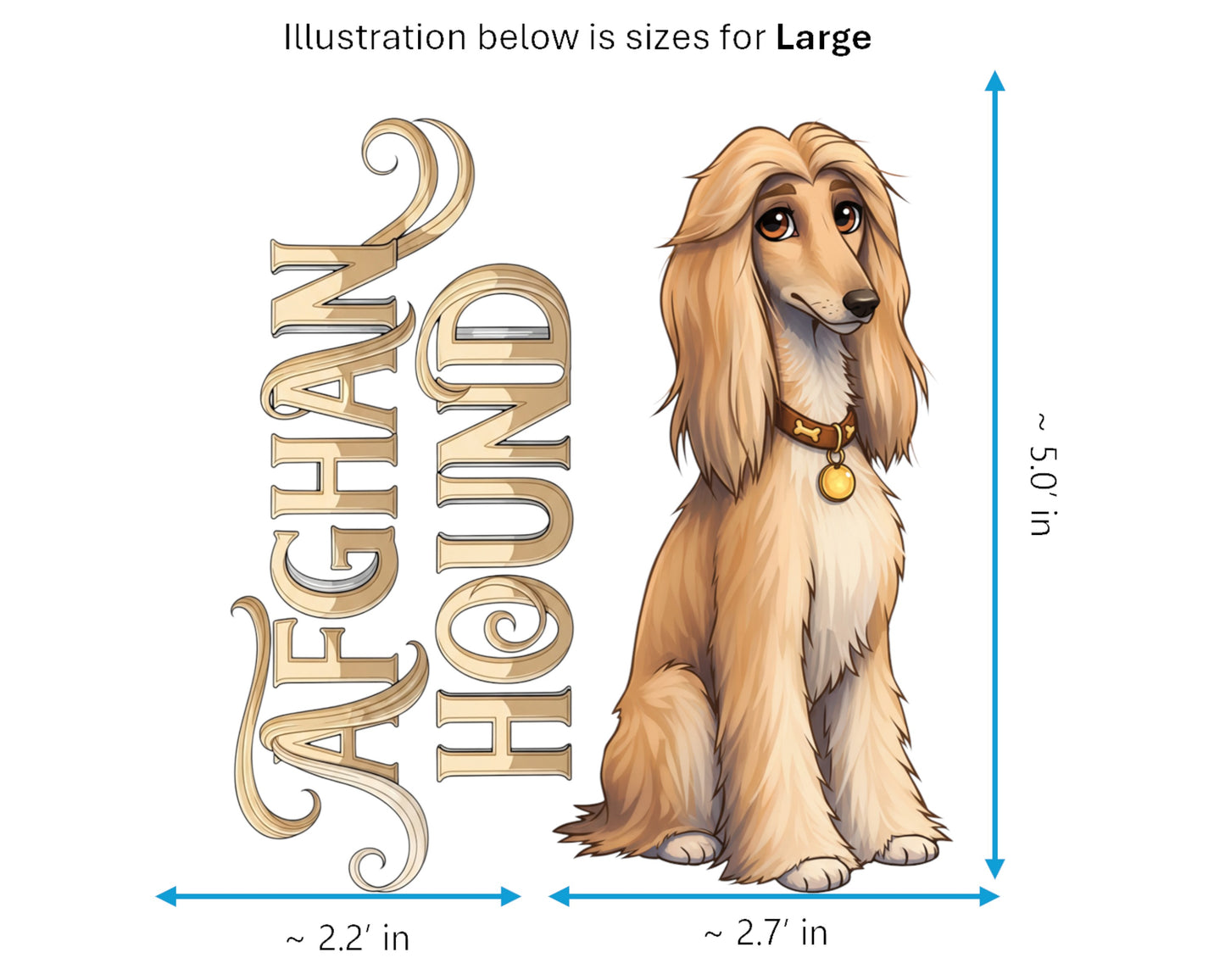 Afghan Hound Sticker and Magnet - the Aristocrat Pawkins™ – Sighthound Dog Breed | Waterproof & UV-Proof