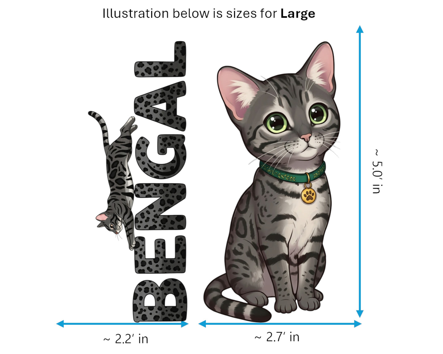 Bengal Sticker – the Little Leopard Purrkins™ – Domestic Cat Breed | Waterproof & UV-Proof