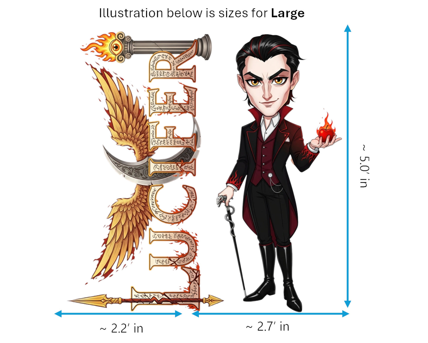 Lucifer Sticker and Magnet - the Light-Bringer Biblikins™ – The Fallen Angel | Waterproof & UV-Proof