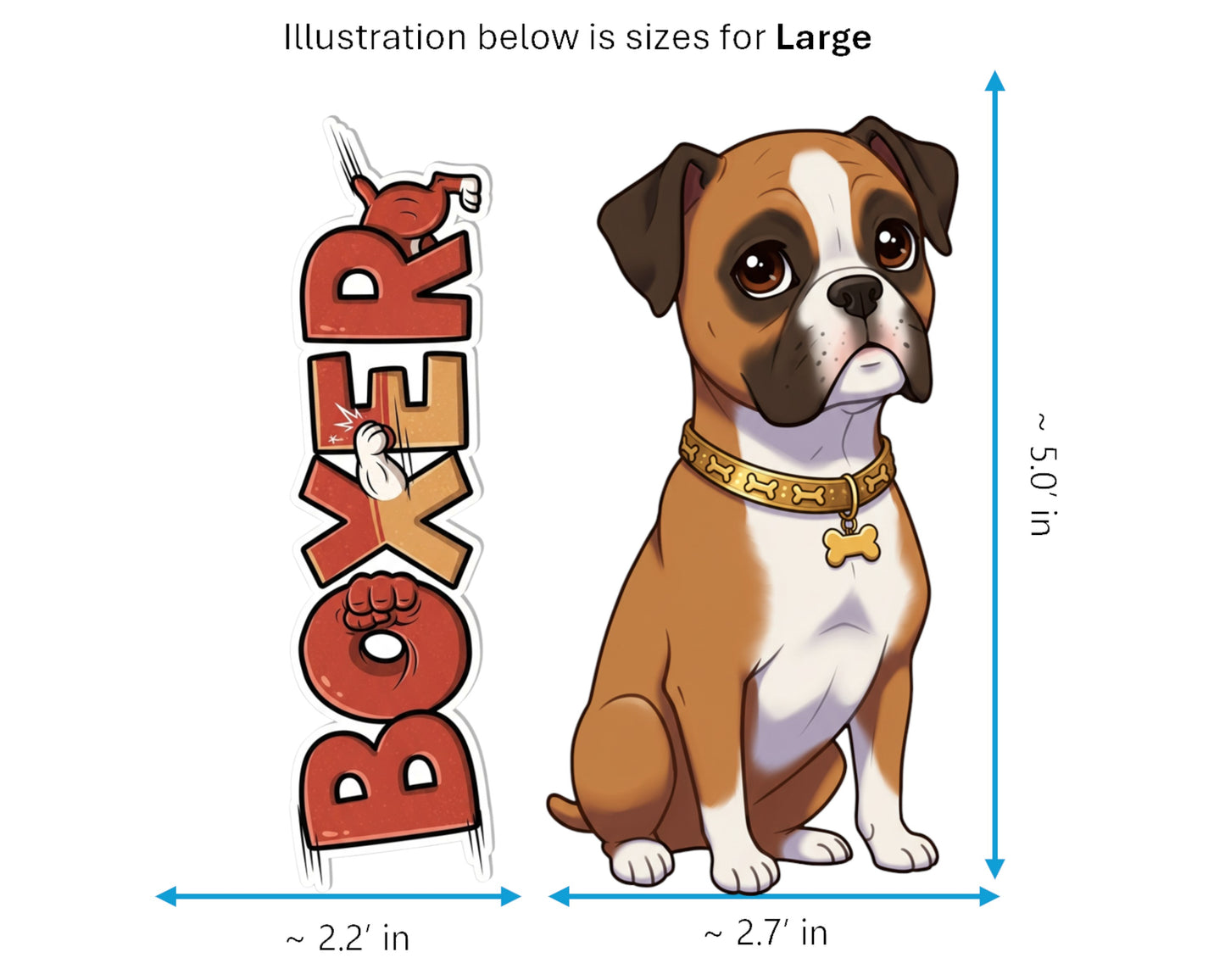 Boxer Sticker and Magnet - Playful Pugilist Pawkins™ – Working Dog Breed | Waterproof & UV-Proof