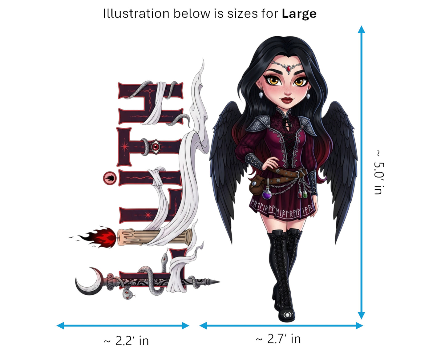 Lilith Sticker and Magnet - Queen of the Night Biblikins™ – Primordial Figure of Folklore | Waterproof & UV-Proof