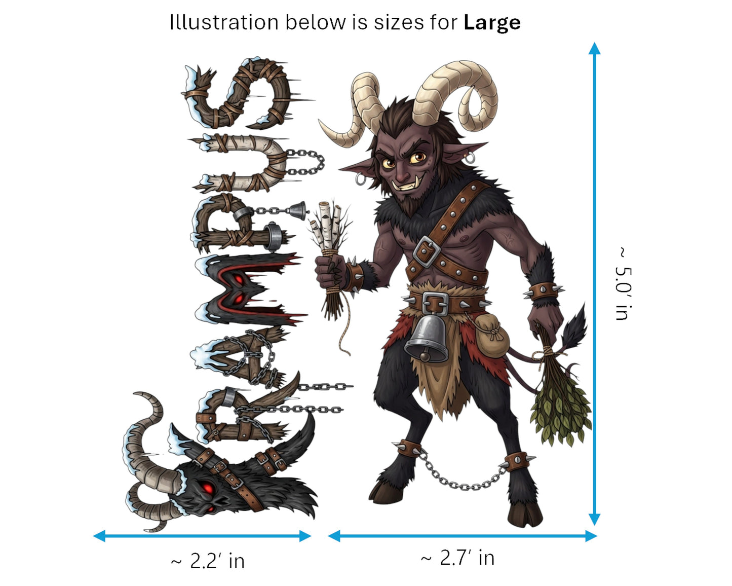 Krampus Sticker and Magnet - Shadow of Saint Nicholas Mythkins™ – Christmas Folklore Demon | Waterproof & UV-Proof