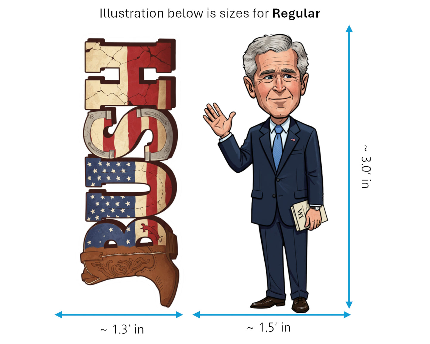 George W. Bush Sticker and Magnet - W. Histkins™ – 43rd U.S. President | Waterproof & UV-Proof