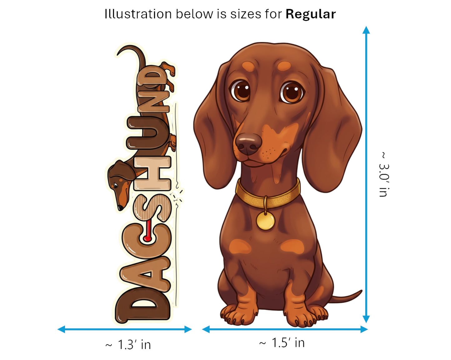 Dachshund Sticker and Magnet - the Wiener Dog Pawkins™ – Hound Dog Breed | Waterproof & UV-Proof