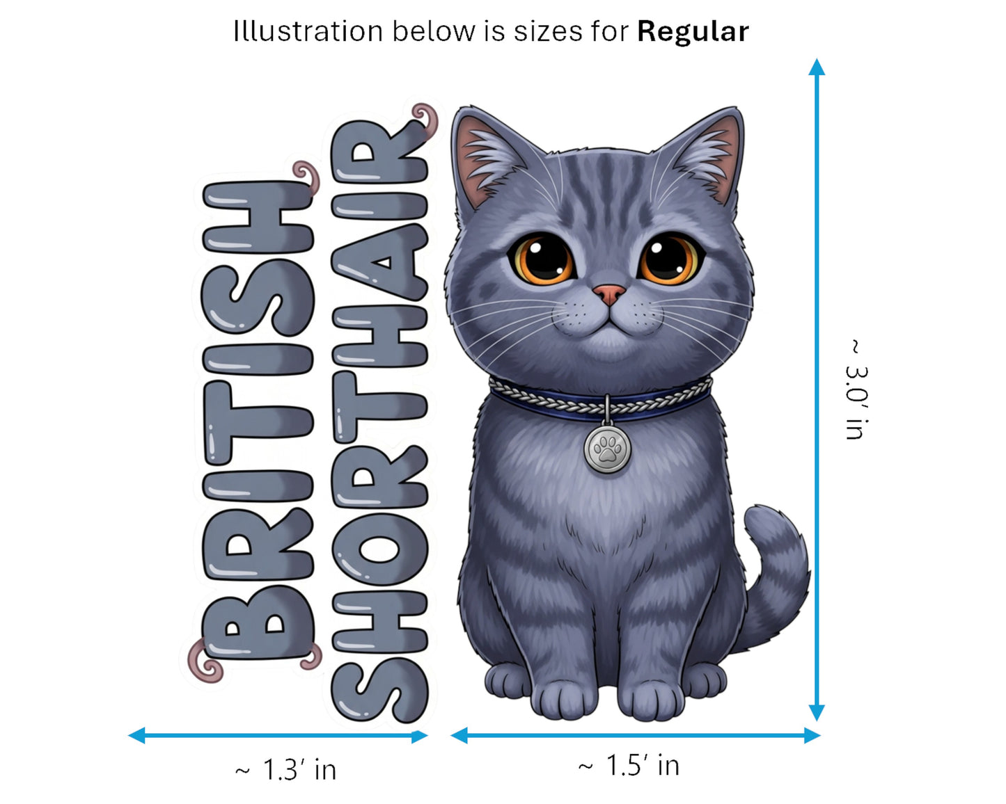 British Shorthair Sticker and Magnet - Cheshire Cat Purrkins™ – Domestic Cat Breed | Waterproof & UV-Proo
