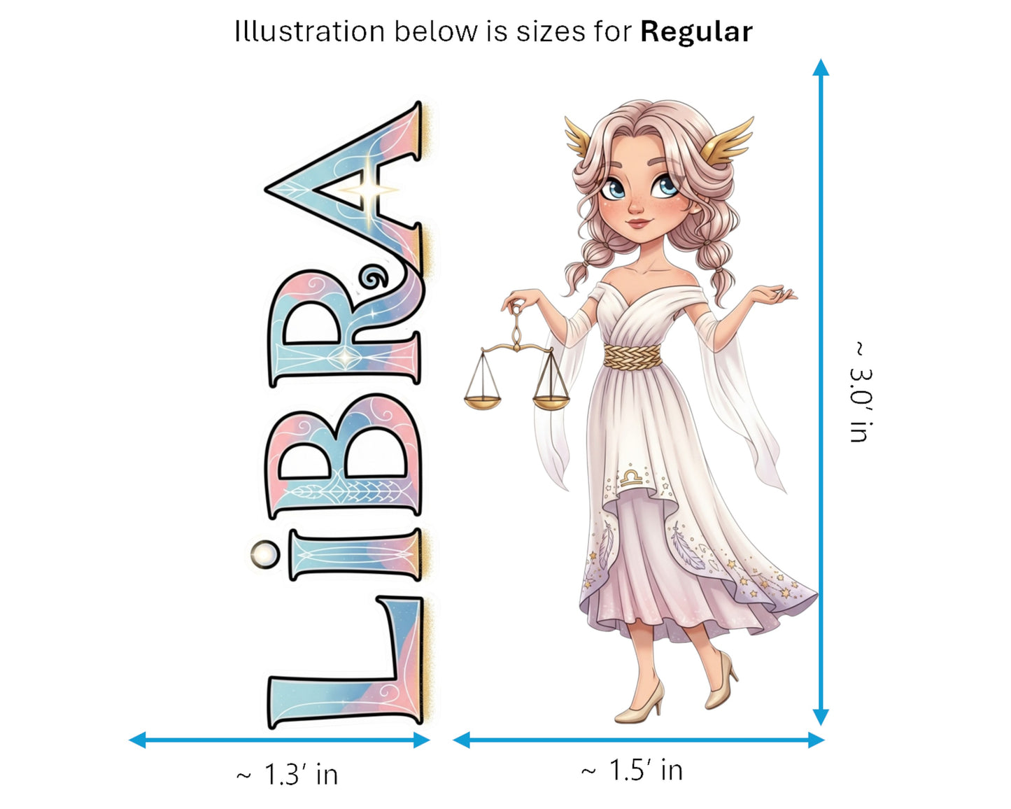 Libra Sticker and Magnet - Scales of Justice Horoskins™ – Zodiac Air Sign | Waterproof & UV-Proof