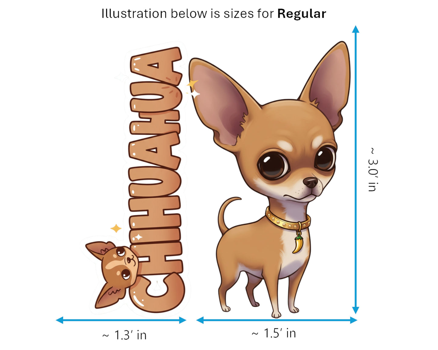 Chihuahua Sticker and Magnet - Sassy Companion Pawkins™ – Toy Dog Breed | Waterproof & UV-Proof (Copy)