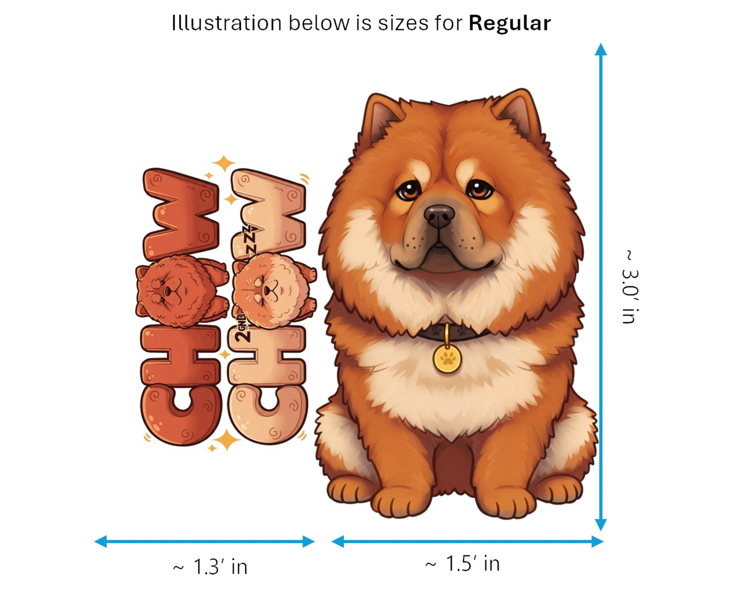 Chow Chow Sticker and Magnet - Puffy-Lion Dog Pawkins™ – Ancient Dog Breed | Waterproof & UV-Proof