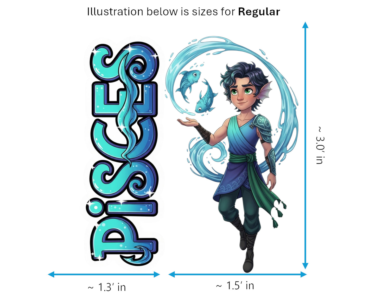Pisces Sticker and Magnet - the Dreamer Horoskins™ – Zodiac Water Sign | Waterproof & UV-Proof