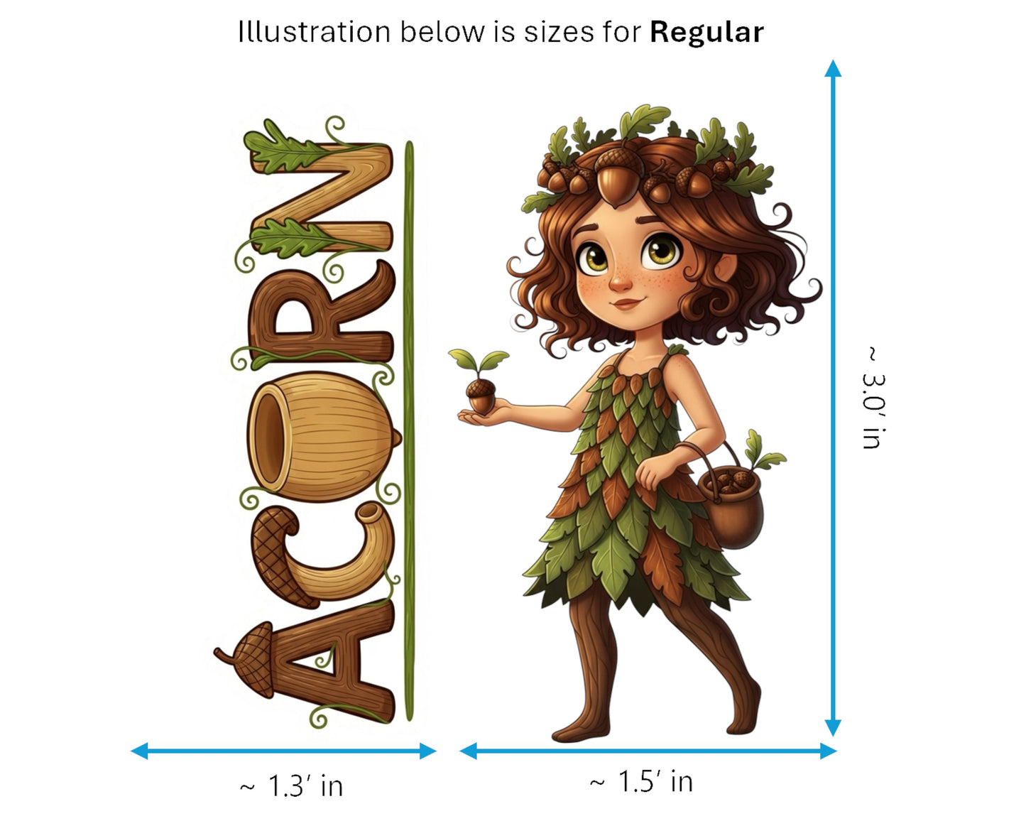 Acorn Sticker and Magnet - The Seed Sower Treekins™ – Forest Sprite | Waterproof & UV-Proof