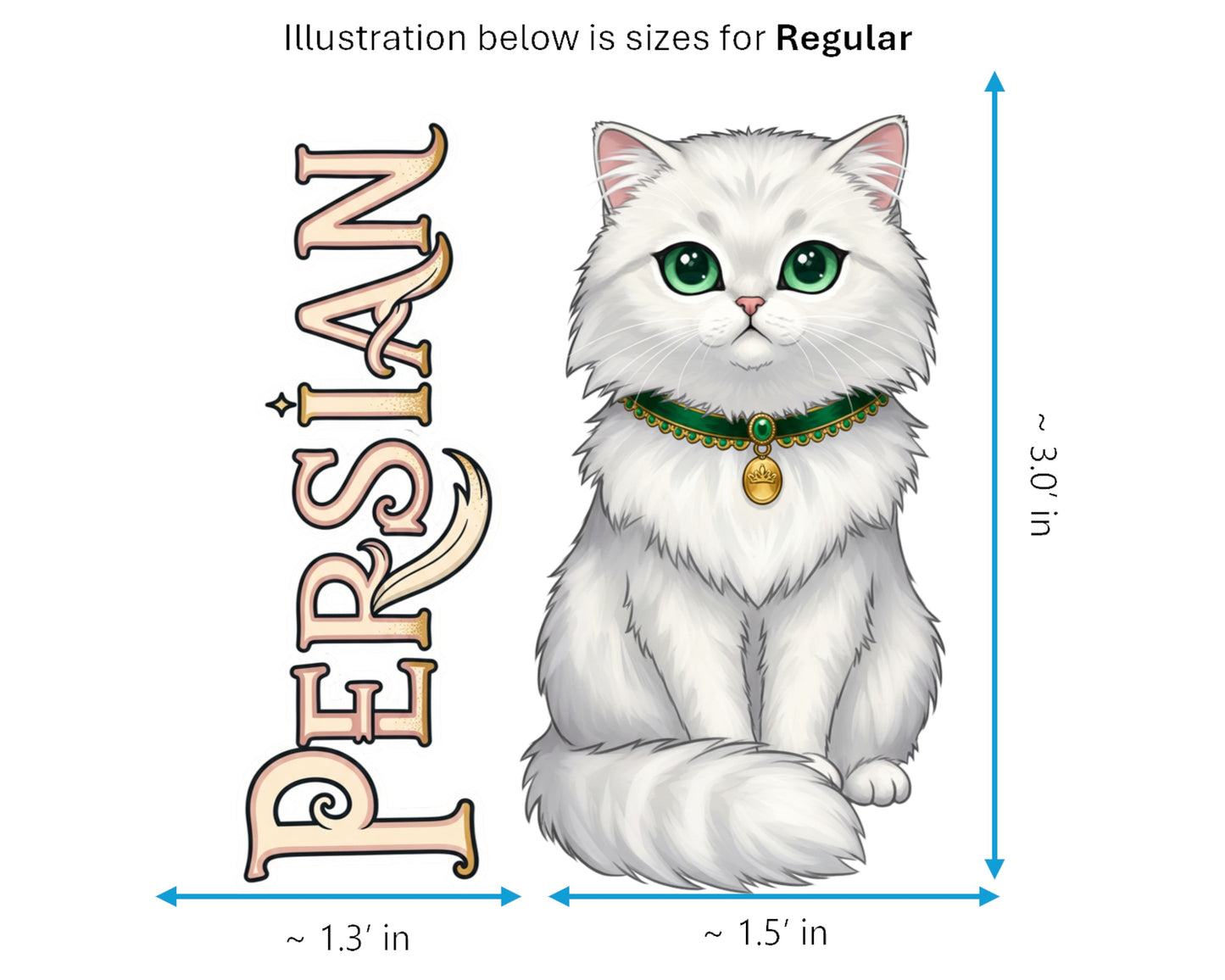 Persian Sticker and Magnet - Feline Aristocrat Purrkins™ – Long-haired Cat Breed | Waterproof & UV-Proof