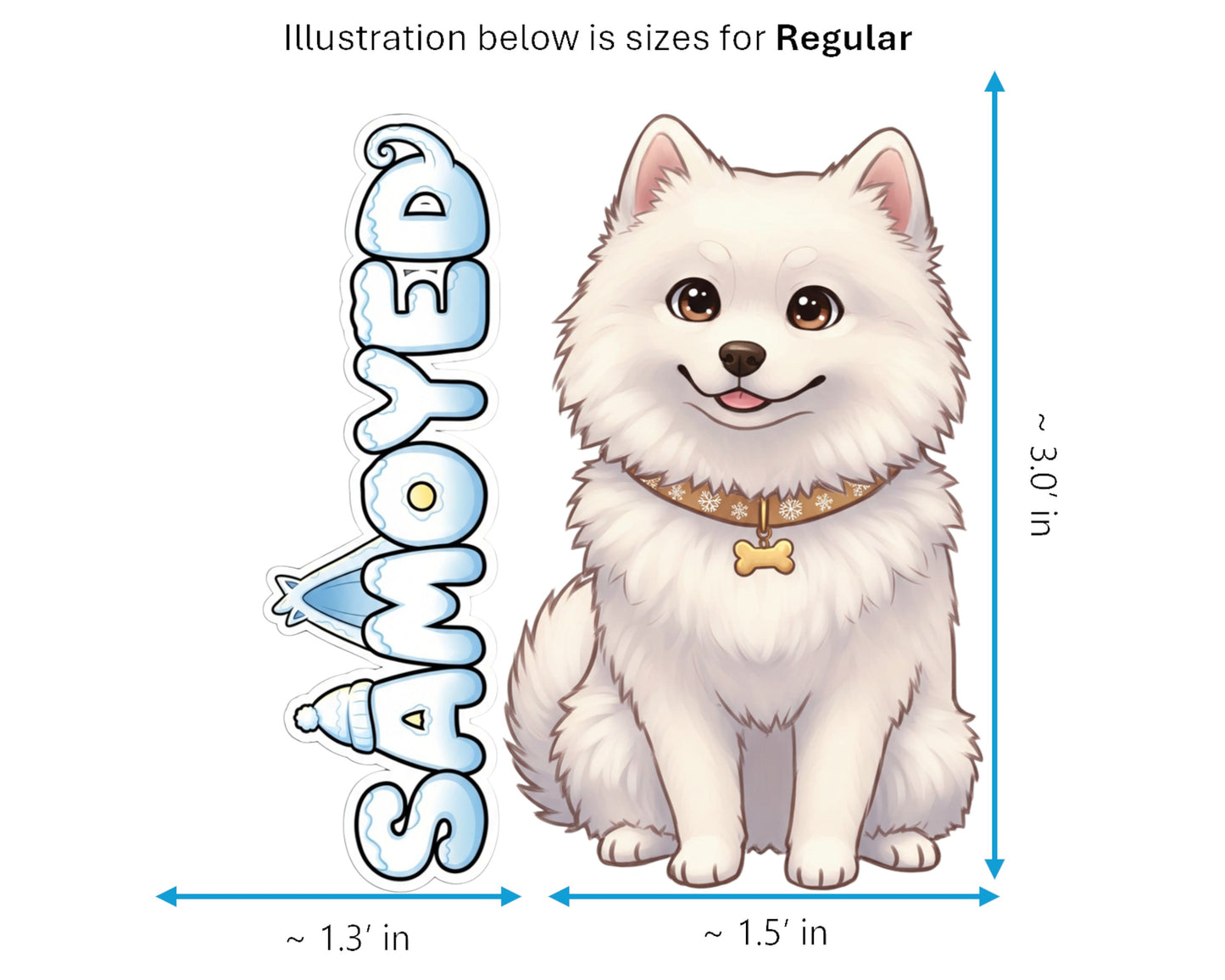 Samoyed Sticker and Magnet - Smiling Sammy Pawkins™ – Spitz-type Dog Breed | Waterproof & UV-Proof