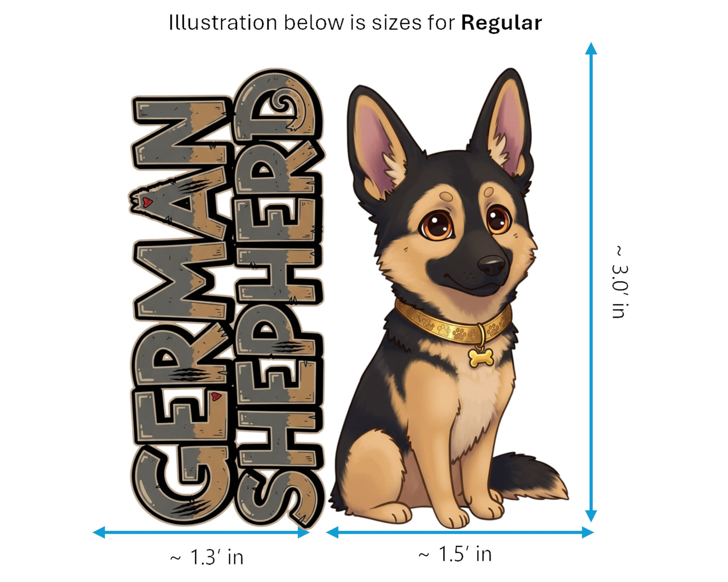 German Shepherd Sticker and Magnet - Shepherd Protector Pawkins™ – Herding Dog Breed | Waterproof & UV-Proof