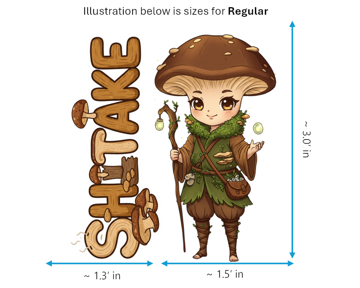 Shiitake Sticker and Magnet - Savory Sentinel Fungikins™ – Edible Mushroom Art | Waterproof & UV-Proof