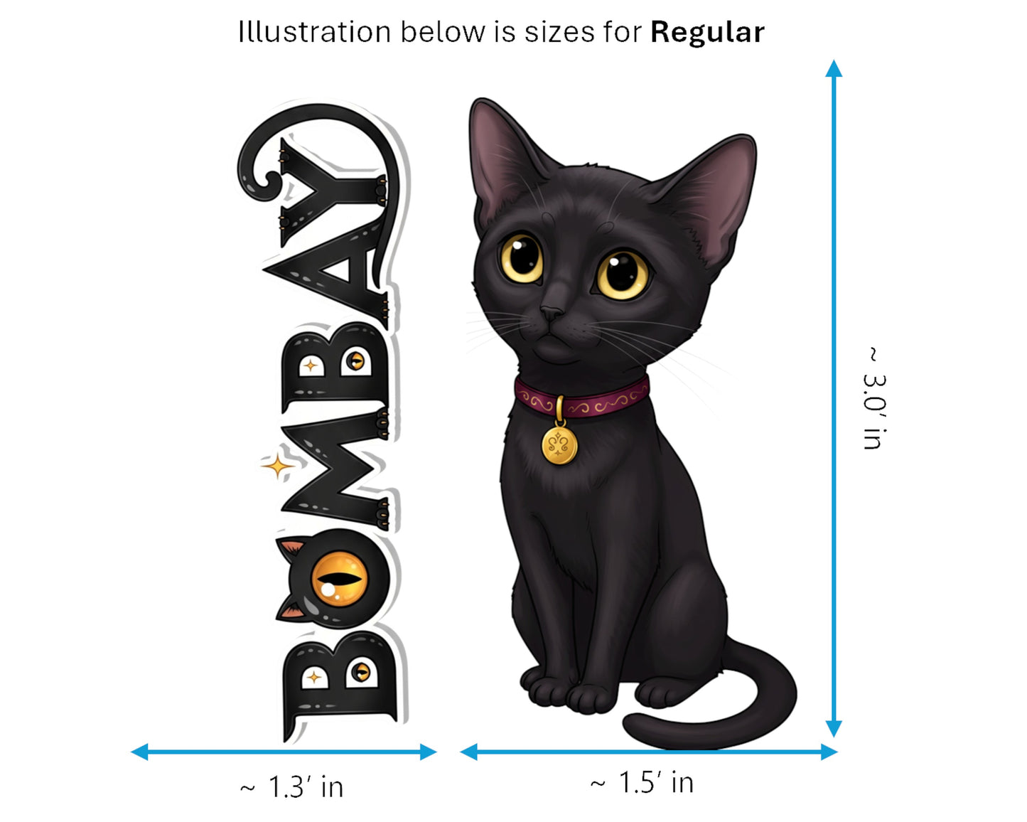 Bombay Sticker and Magnet - the Parlor Panther Purrkins™ – Domestic Cat Breed | Waterproof & UV-Proo