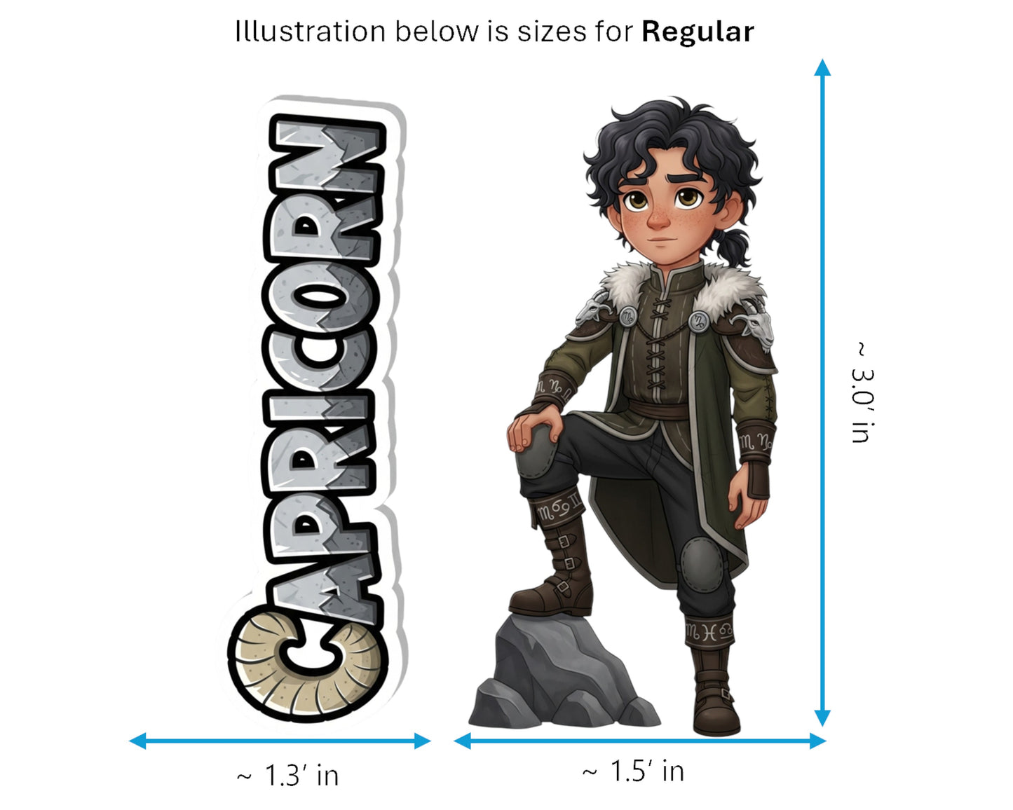 Capricorn Sticker and Magnet - Celestial Sea-Goat Horoskins™ – Zodiac Earth Sign | Waterproof & UV-Proof