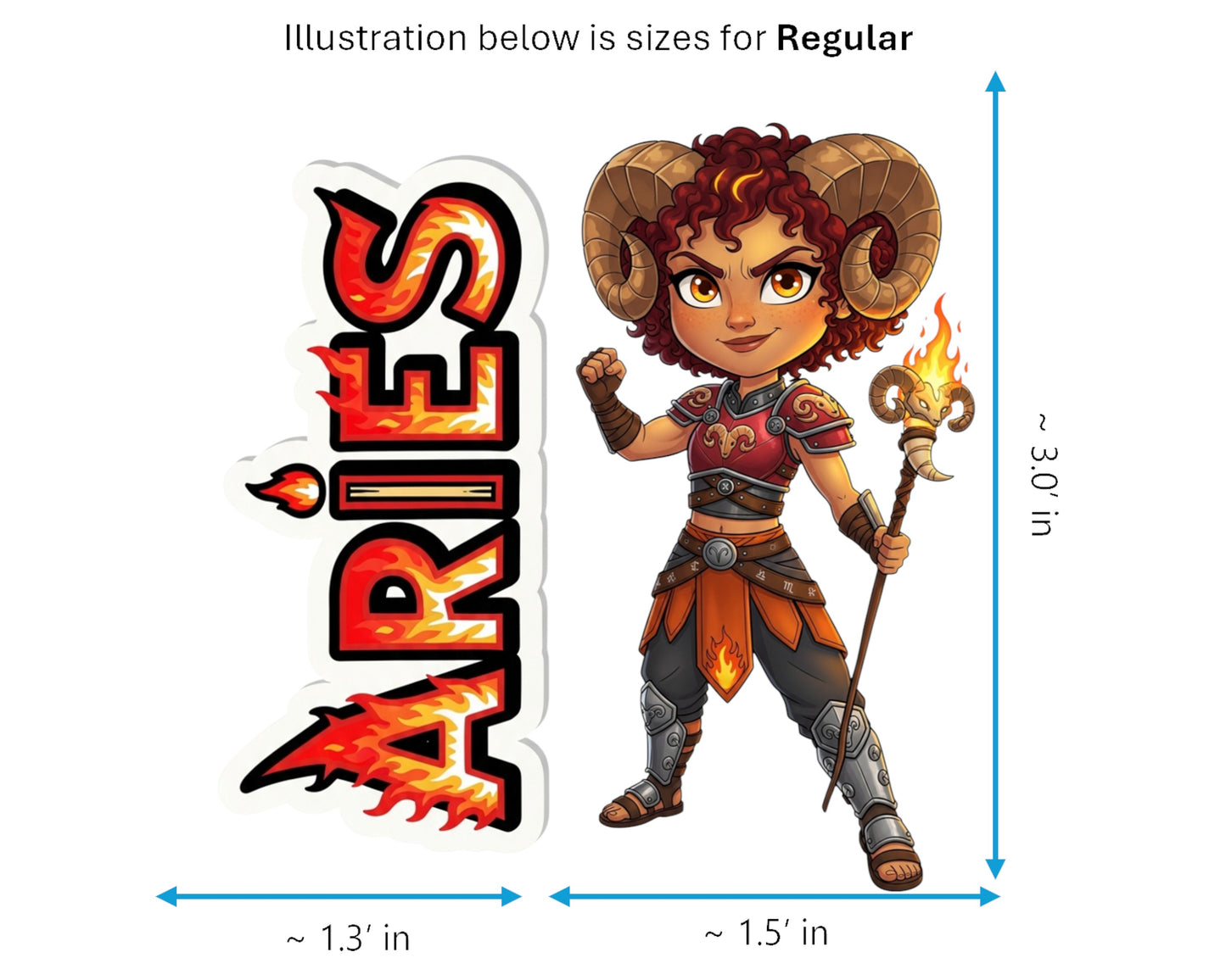Aries Sticker and Magnet - Fire-Hearted Ram Horoskins™ – Zodiac Fire Sign | Waterproof & UV-Proof