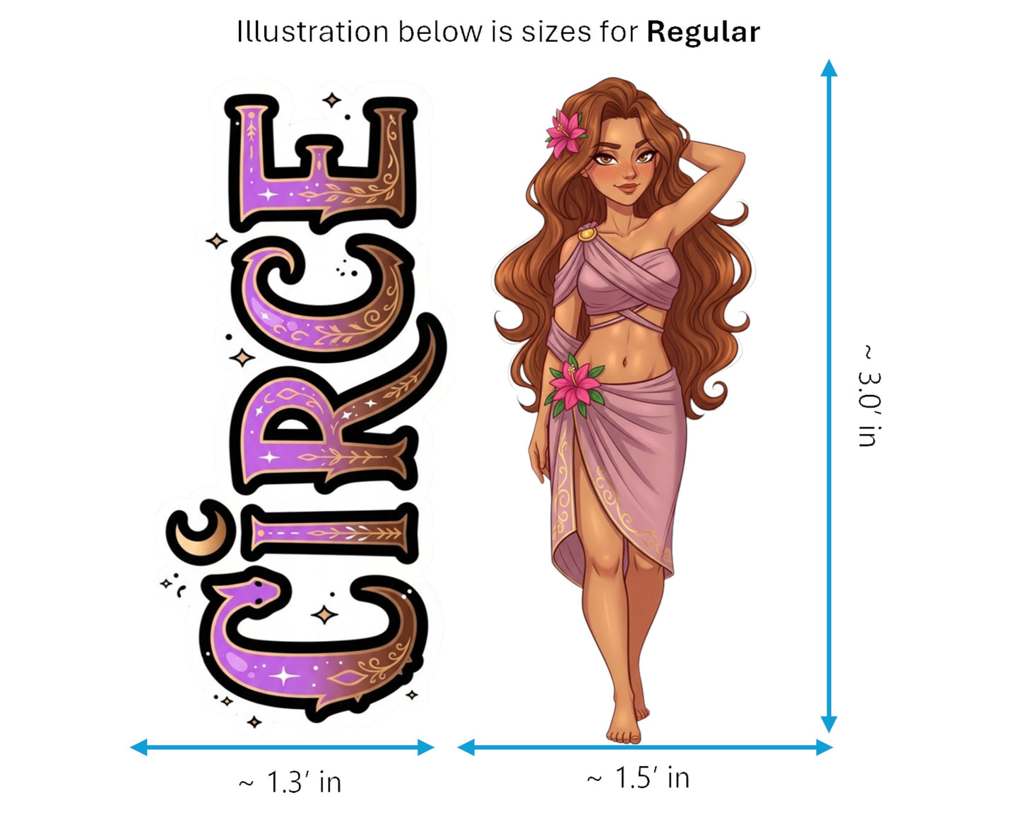 Circe Sticker and Magnet - the Divine Nymph Mythkins™ – Greek Mythology Nymph | Waterproof & UV-Proof