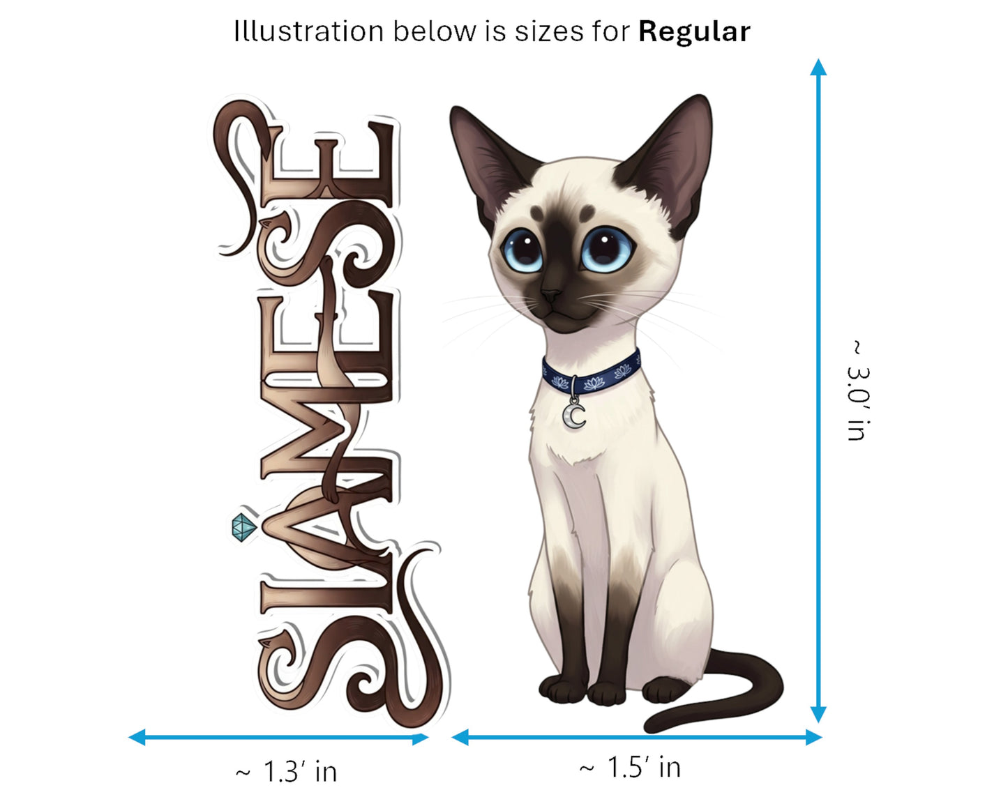 Siamese Sticker and Magnet - Royal Cat of Siam Purrkins™ – Domestic Cat Breed | Waterproof & UV-Proof