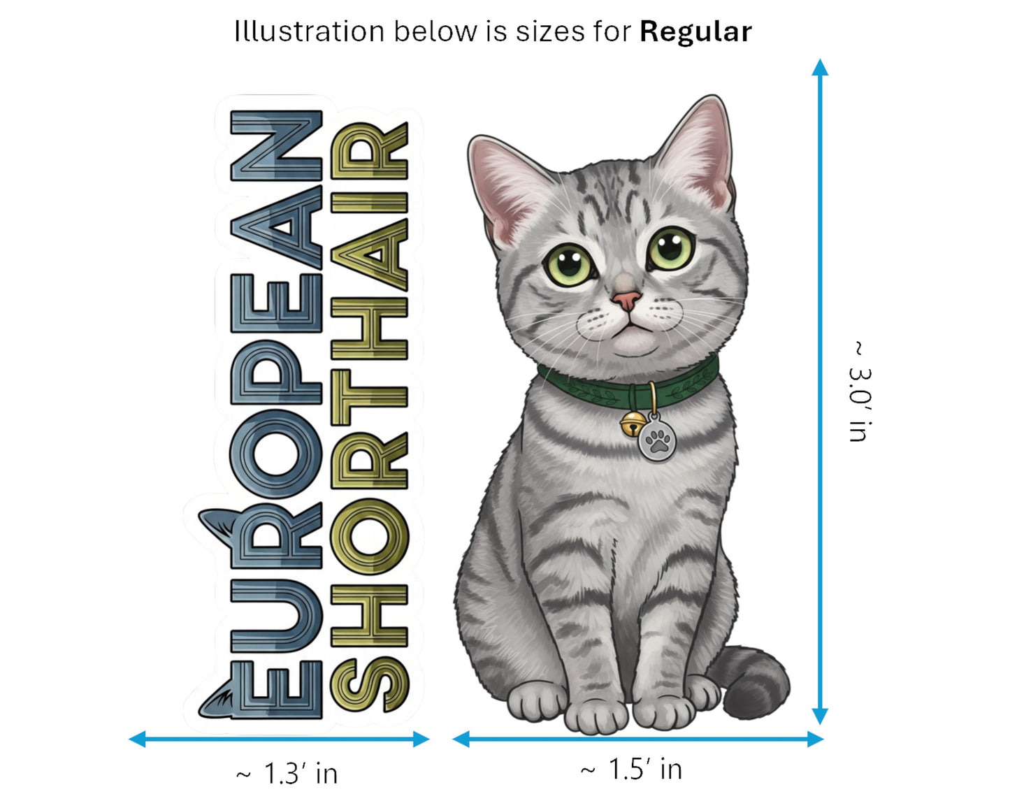 European Shorthair Sticker and Magnet - Original Housecat Purrkins™ – Domestic Cat Breed | Waterproof & UV-Proof