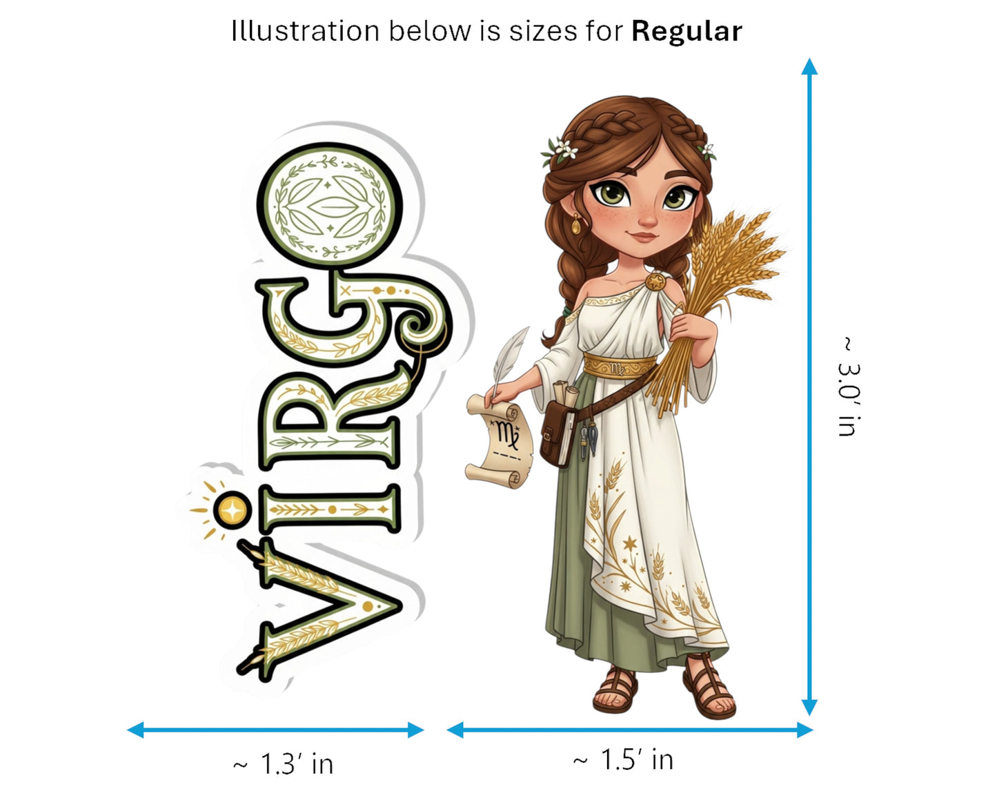 Virgo Sticker and Magnet - the Harvest Maiden Horoskins™ – Zodiac Earth Sign | Waterproof & UV-Proof