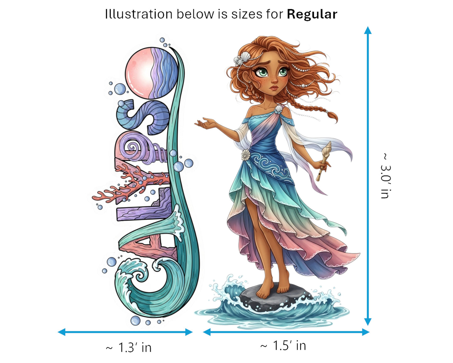 Calypso Sticker and Magnet - The Sea Enchantress Mythkins™ – Sea Nymph | Waterproof & UV-Proof