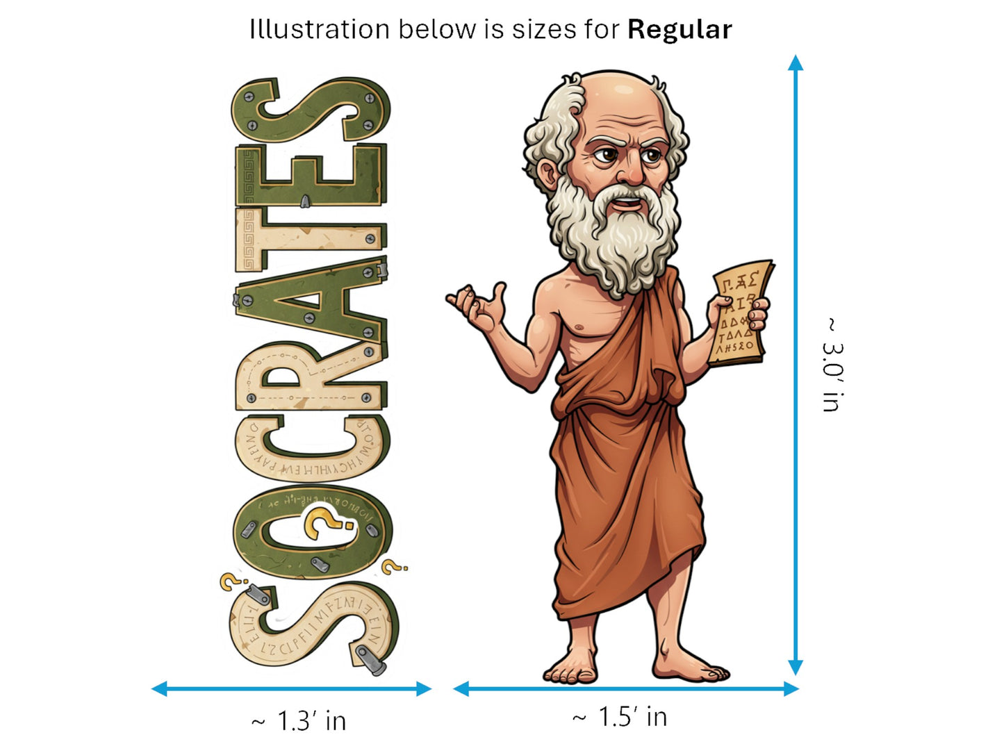 Socrates, the Gadfly of Athens Philkins™ Vinyl Sticker – Founder of Western Philosophy | Waterproof & UV-Proof