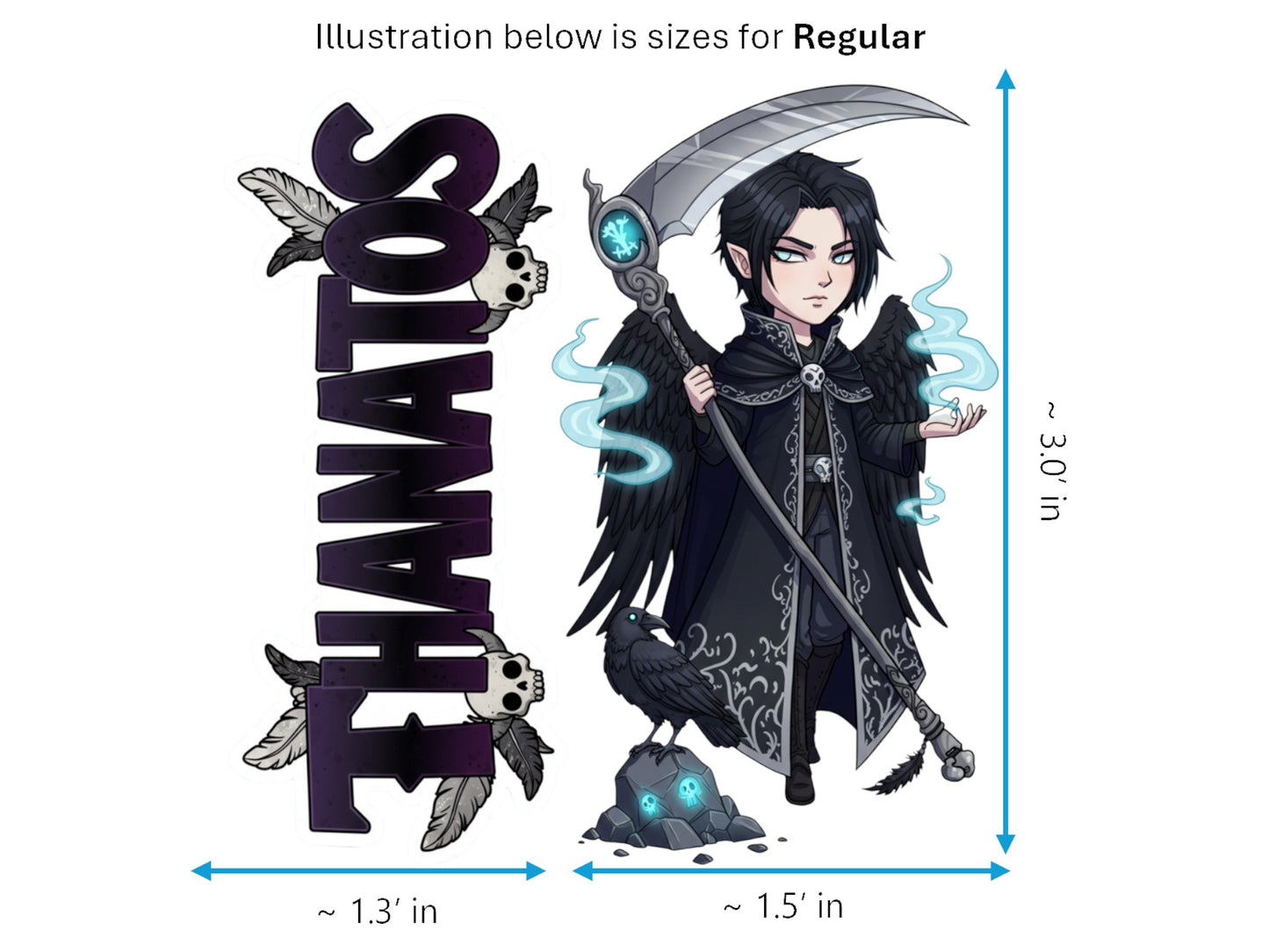 Thanatos Adekastos Mythkins™ Vinyl Sticker – Greek God of Death | Waterproof & UV-Proof