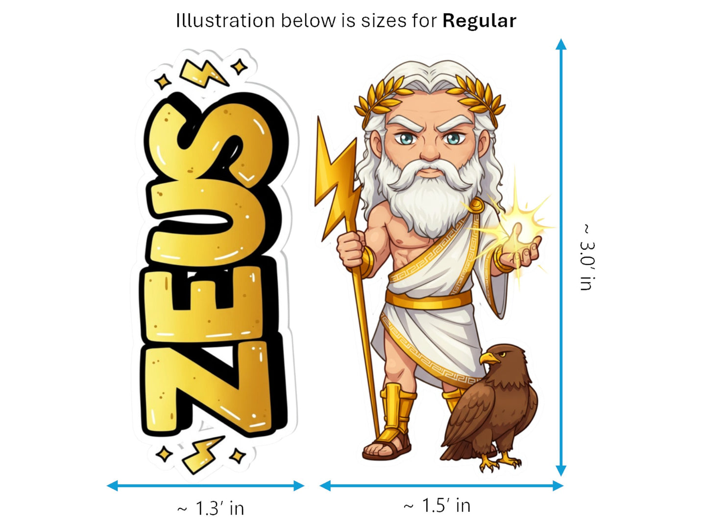 Zeus Keraunos Mythkins™ Vinyl Sticker – King of the Gods and Thunder | Waterproof & UV-Proof
