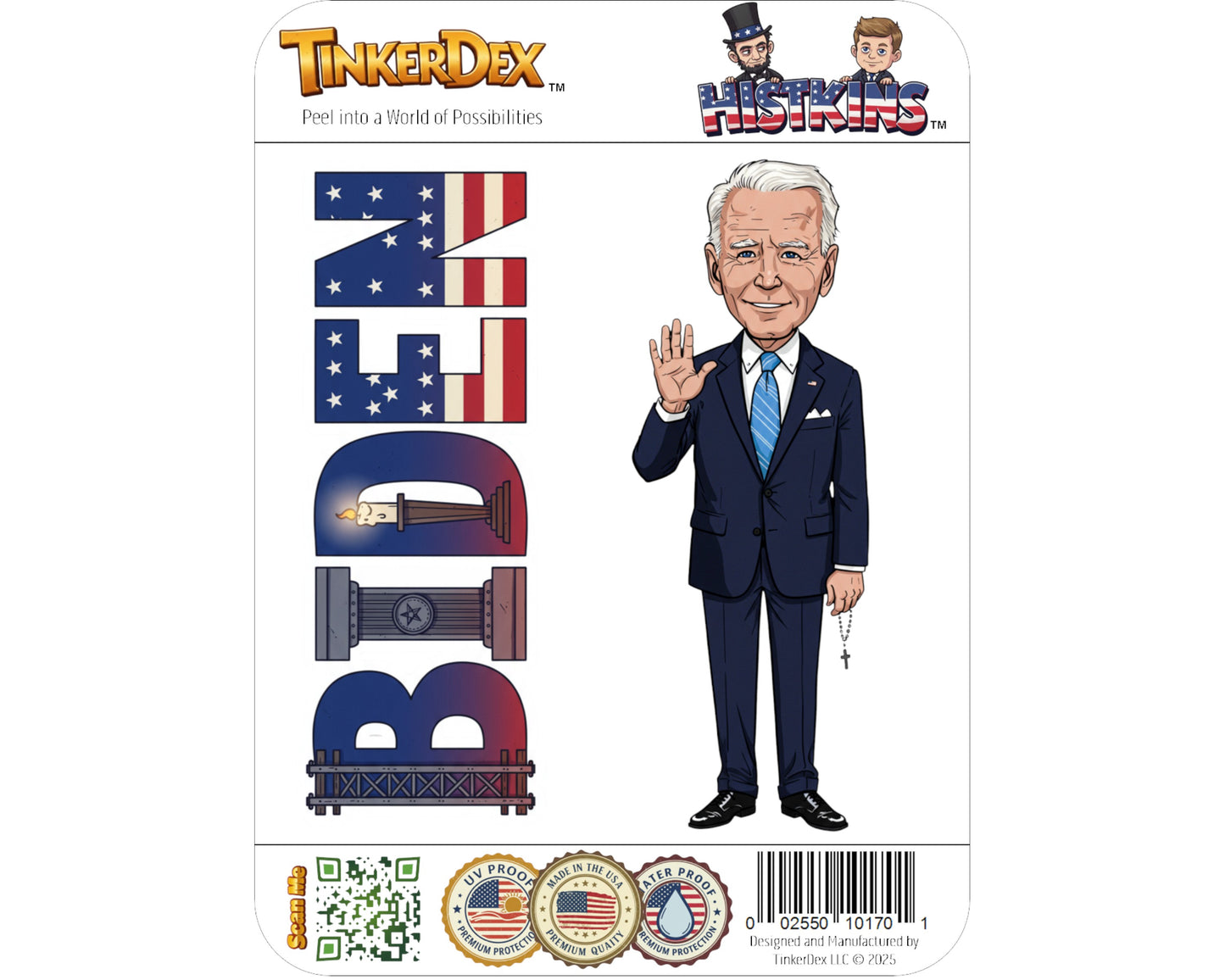 Joe Biden Sticker and Magnet - Amtrak Joe Histkins™ – 46th U.S. President | Waterproof & UV-Proof