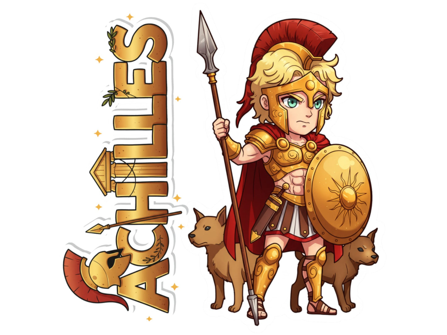 Achilles Sticker and Magnet – Pēleidēs Mythkins™ – Greek Hero of Strength and Valor | Waterproof & UV-Proof