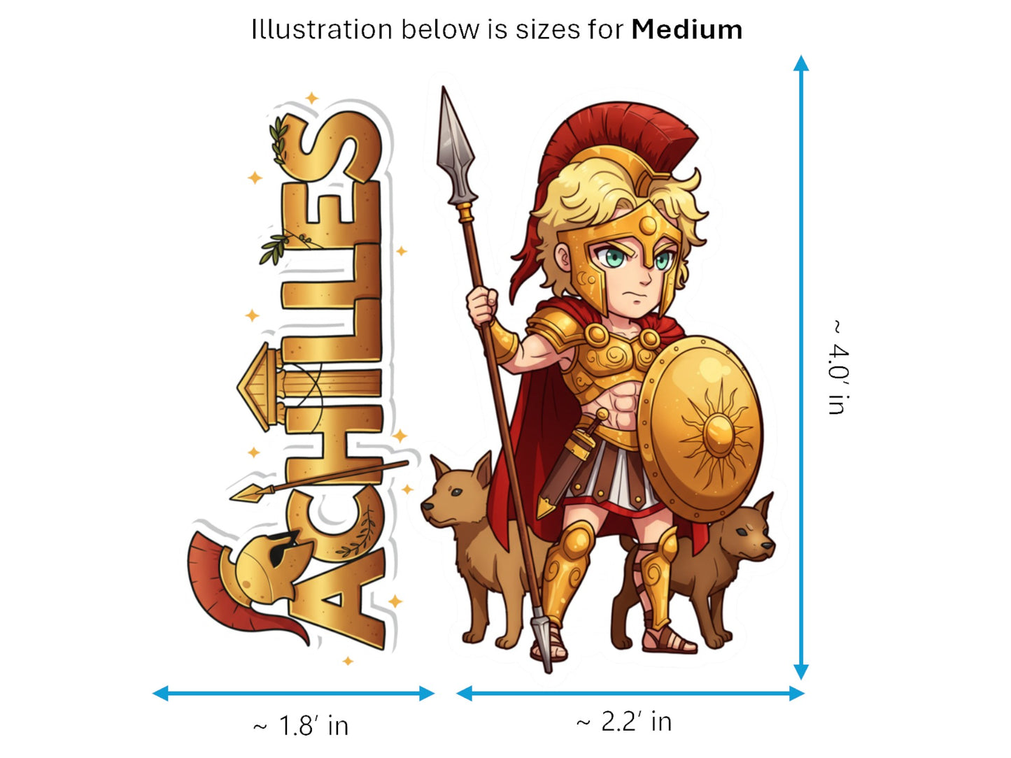 Achilles Sticker and Magnet – Pēleidēs Mythkins™ – Greek Hero of Strength and Valor | Waterproof & UV-Proof