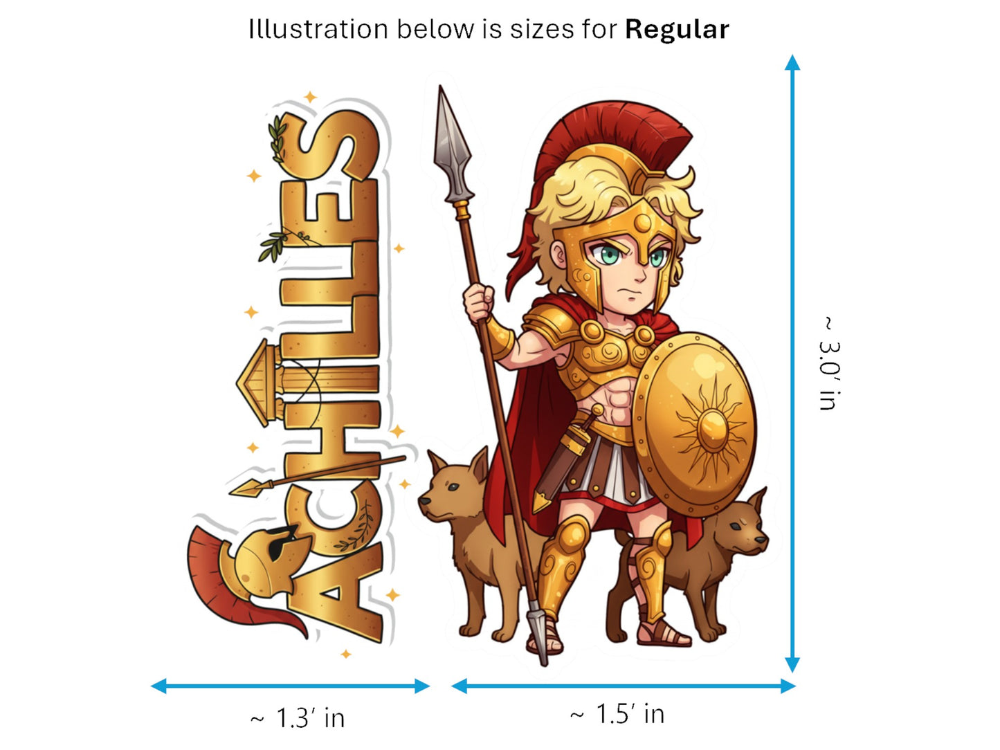 Achilles Sticker and Magnet – Pēleidēs Mythkins™ – Greek Hero of Strength and Valor | Waterproof & UV-Proof