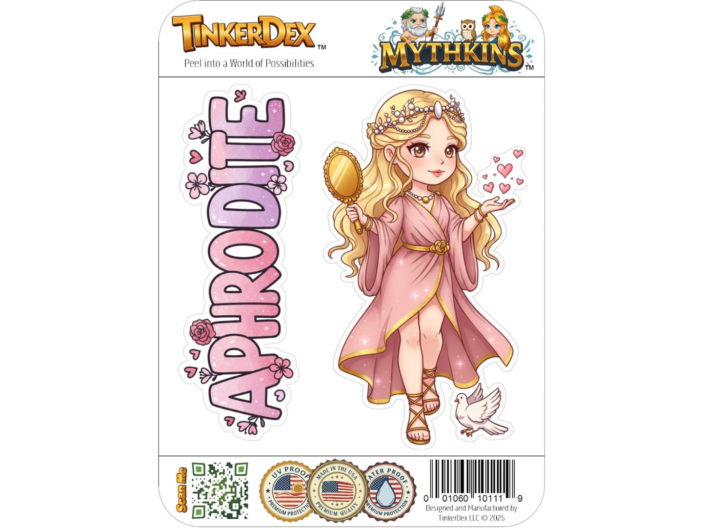 Aphrodite Sticker and Magnet – Ourania Mythkins™ – Greek Goddess of Love and Beauty | Waterproof & UV-Proof