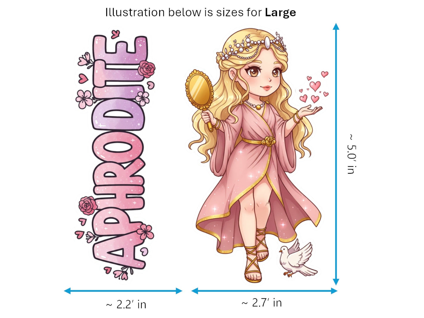 Aphrodite Sticker and Magnet – Ourania Mythkins™ – Greek Goddess of Love and Beauty | Waterproof & UV-Proof
