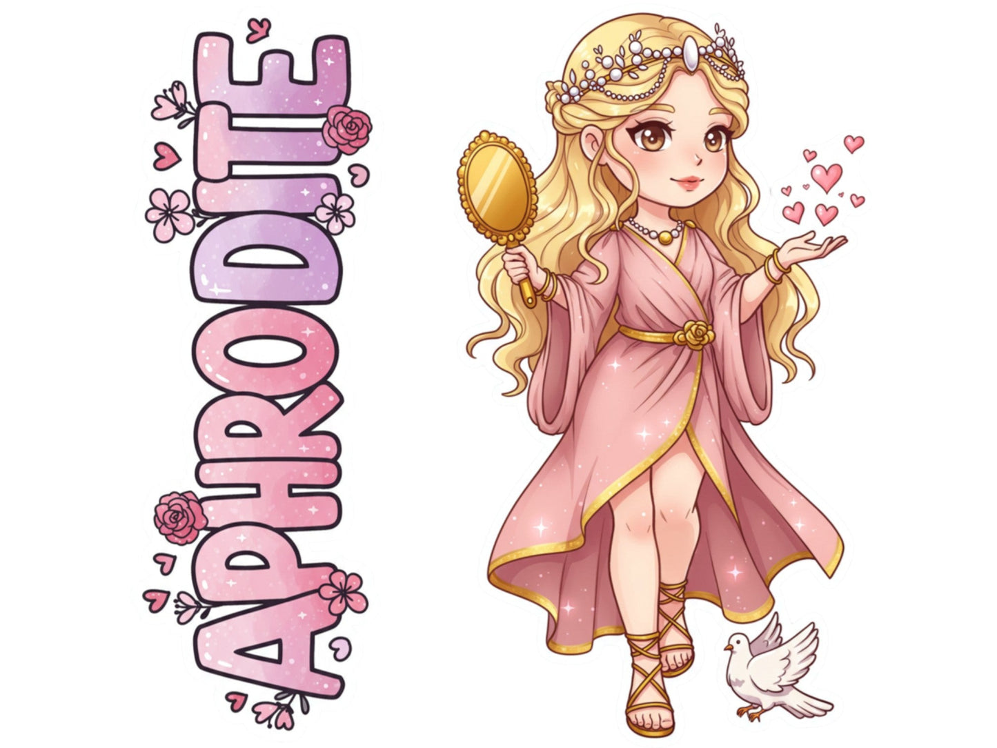 Aphrodite Sticker and Magnet – Ourania Mythkins™ – Greek Goddess of Love and Beauty | Waterproof & UV-Proof
