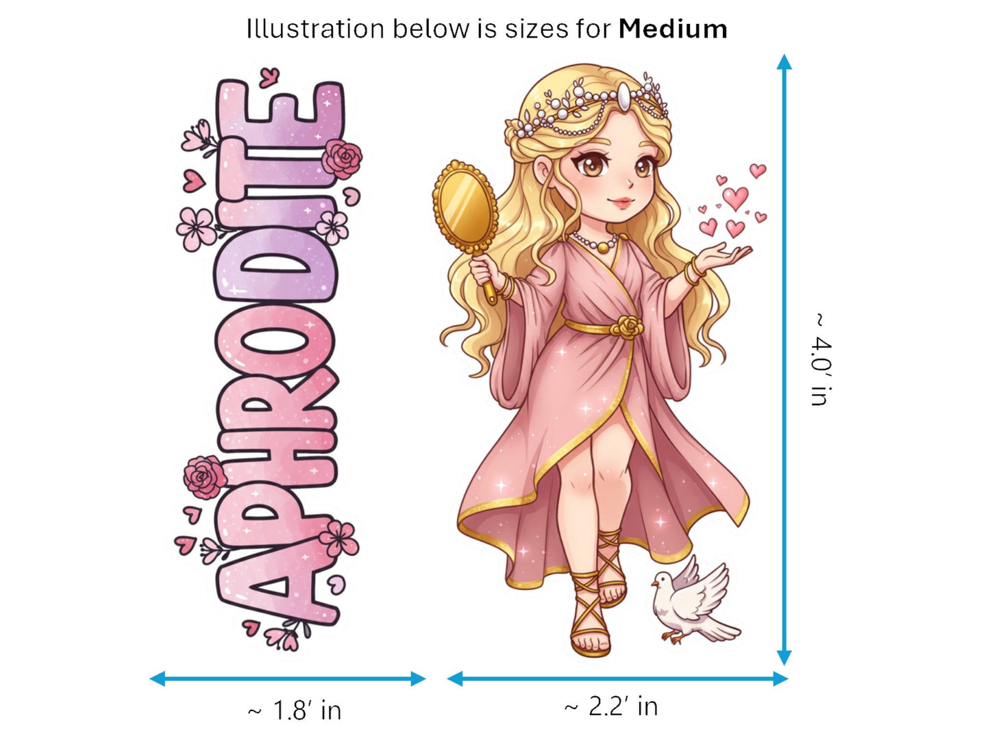Aphrodite Sticker and Magnet – Ourania Mythkins™ – Greek Goddess of Love and Beauty | Waterproof & UV-Proof