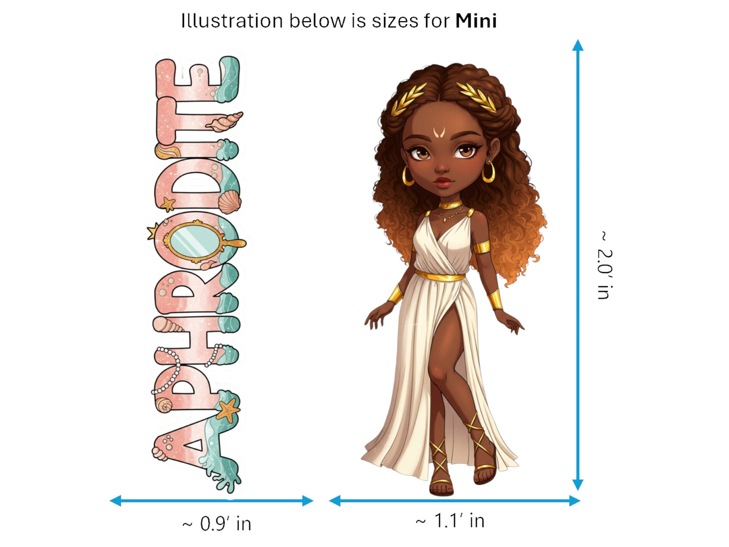 Aphrodite Sticker and Magnet – Kypris Mythkins™ – Greek Goddess of Love and Beauty | Waterproof & UV-Proof