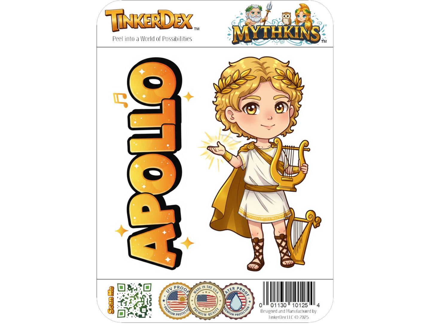 Apollo Sticker and Magnet – Phoebus Mythkins™ – Greek God of Music and Light | Waterproof & UV-Proof