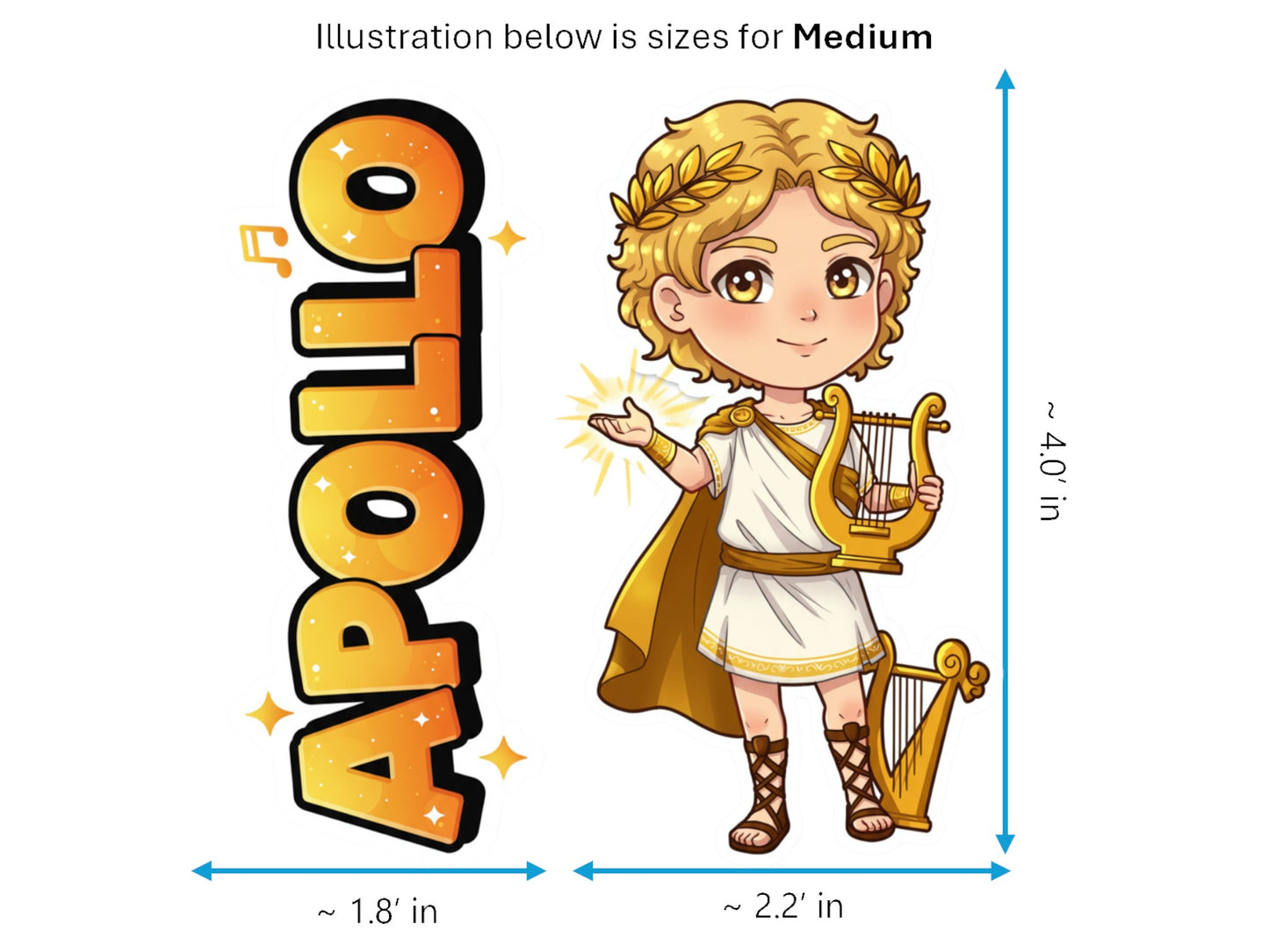 Apollo Sticker and Magnet – Phoebus Mythkins™ – Greek God of Music and Light | Waterproof & UV-Proof