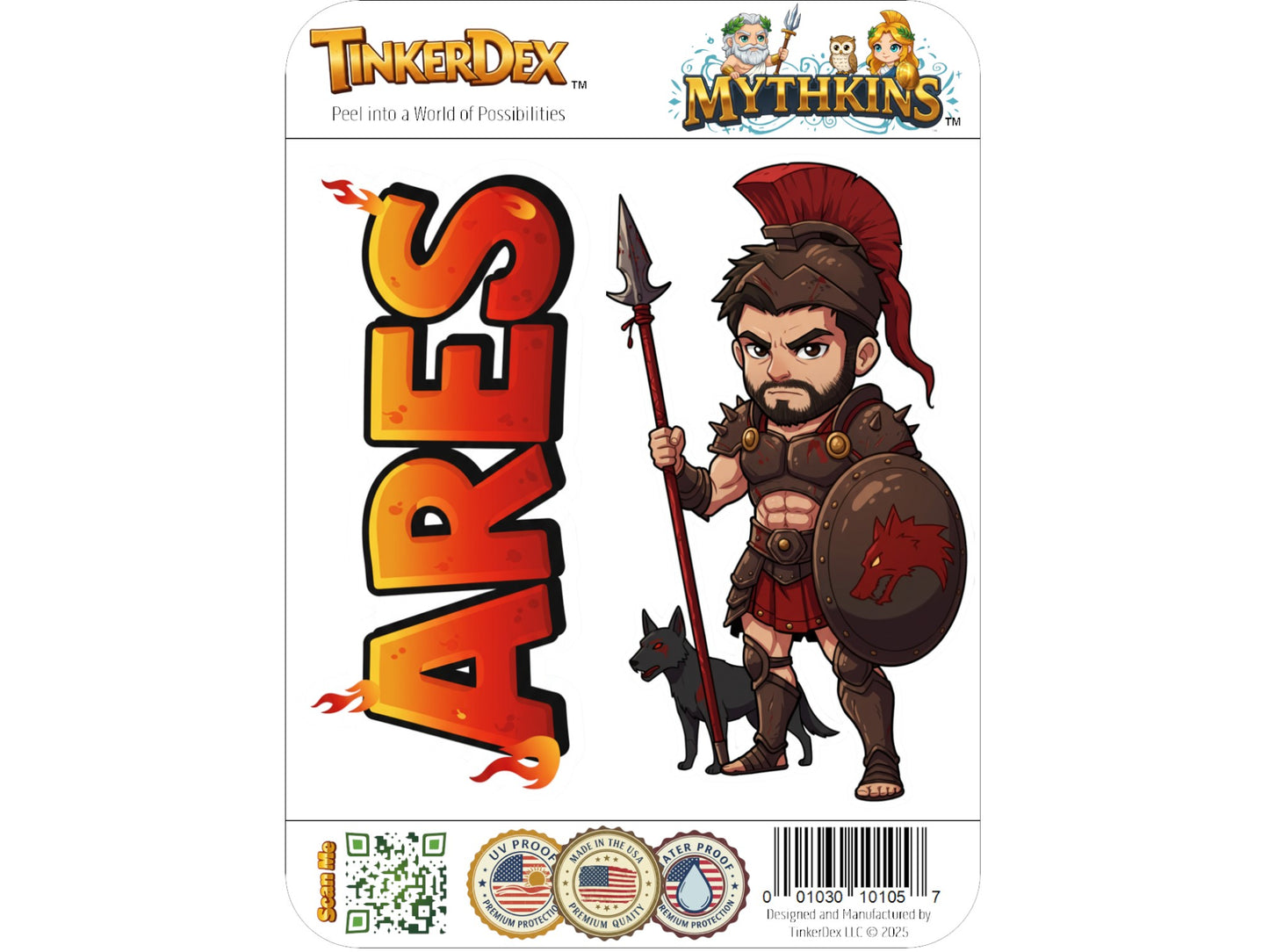 Ares Sticker and Magnet – Enyalios Mythkins™ – Greek God of War | Waterproof & UV-Proof