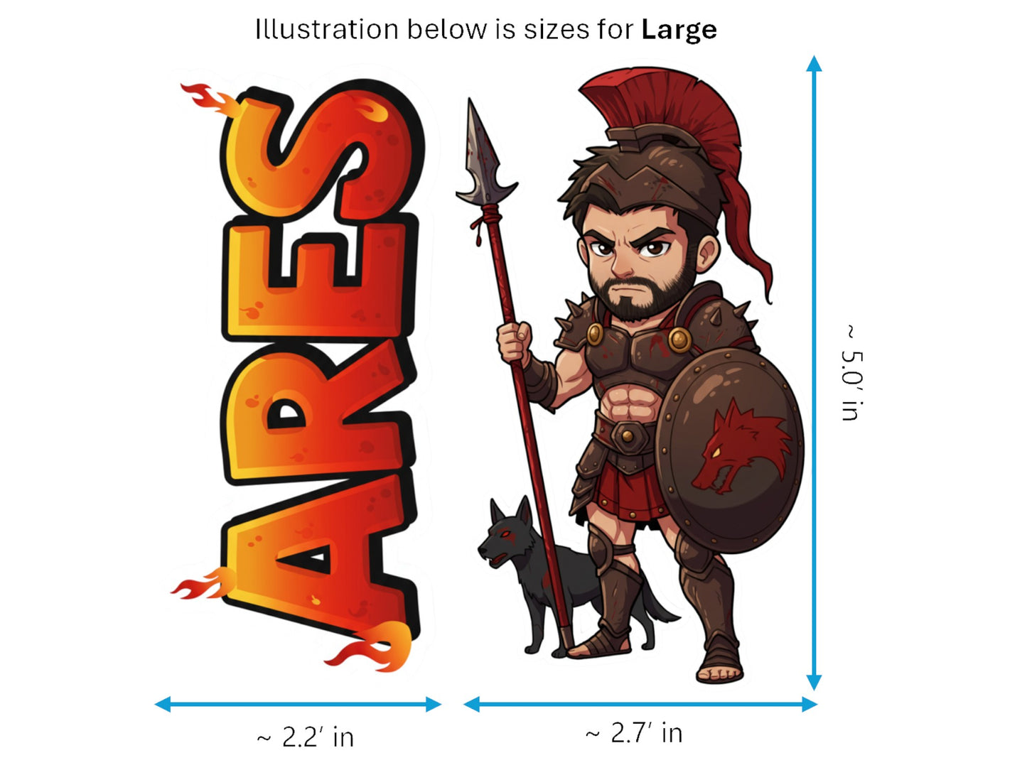 Ares Sticker and Magnet – Enyalios Mythkins™ – Greek God of War | Waterproof & UV-Proof