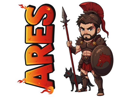 Ares Sticker and Magnet – Enyalios Mythkins™ – Greek God of War | Waterproof & UV-Proof