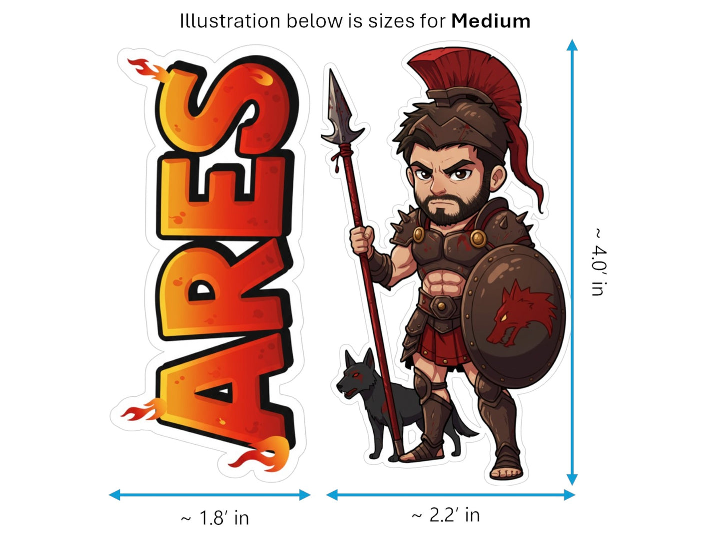 Ares Sticker and Magnet – Enyalios Mythkins™ – Greek God of War | Waterproof & UV-Proof