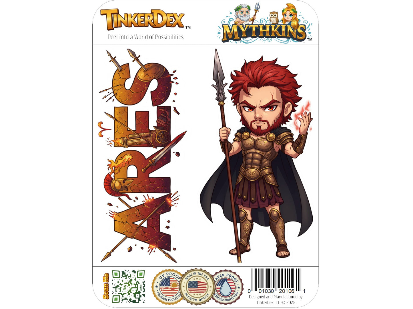 Ares Sticker and Magnet – Thourios Mythkins™ – Greek God of War | Waterproof & UV-Proof